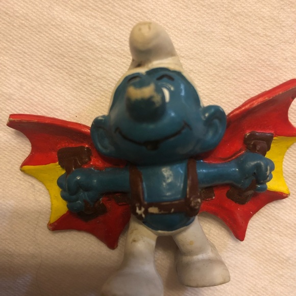Smurfs 20036 Hang Glider Smurf Flying Wings Vintage Figure PVC Toy Figurine 80's - Picture 7 of 13
